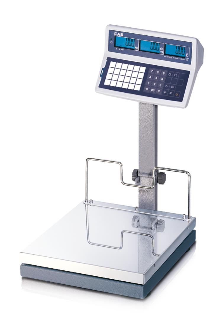 Geeichte Preisrechnende Waage CAS EB - Höchstlast 60 / 150 kg - Ablesbarkeit 20 / 50 g - Wägefläche 350 x 400 mm